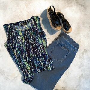 Kasper Multicolor Sleeveless Blouse